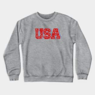 Vintage Faded USA Logo with Stars Crewneck Sweatshirt